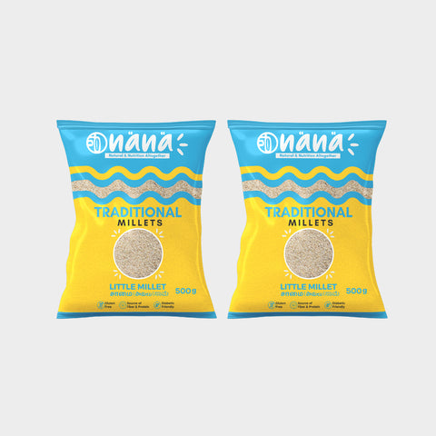 Nana Little (Samai | Saame | Samalu | Kutki) Millets Pack Of 2 x 500gms - 1kg